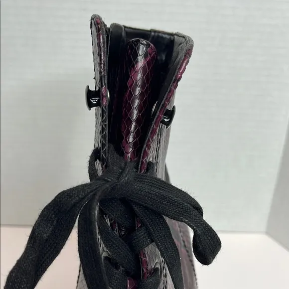 Women's Naturalizer Callie Burgundy Snake Lace-Up Heeled Boots
