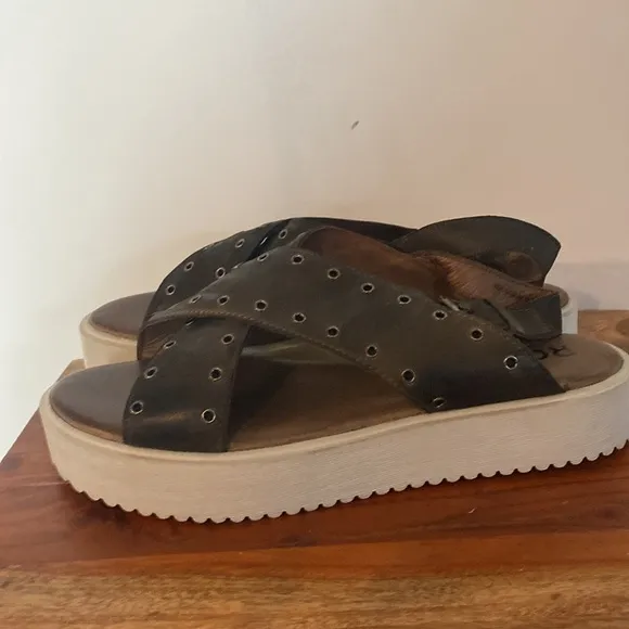 Women's Roan by Bed Stu Hali Platform Sandals leather platform Sz 10 EUC boho