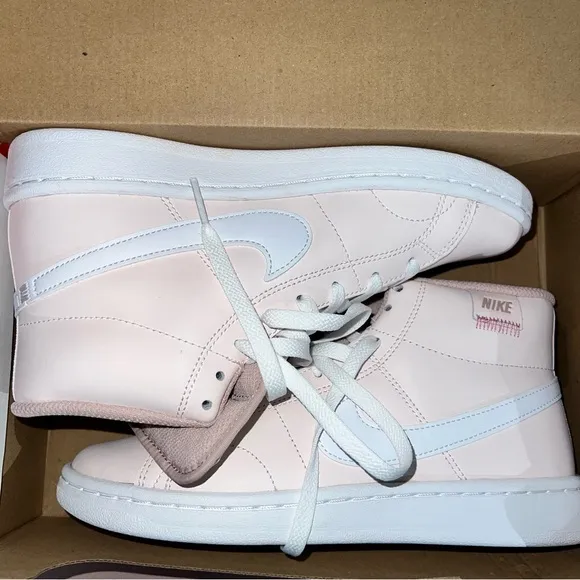 Womens Size 6.5 Nike Court Royale 2 Mid Soft Pink White Sneakers FD0286 600