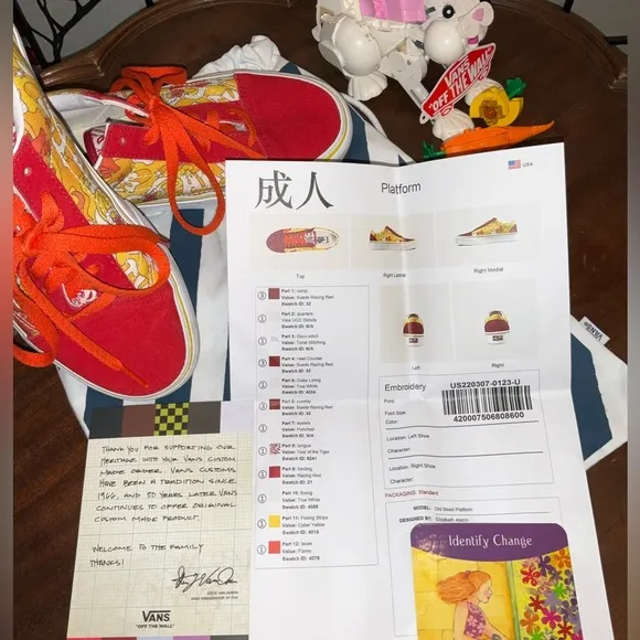 Womens Size 7.5 Vans Platform Customs Aries Year of the Tiger Shoes