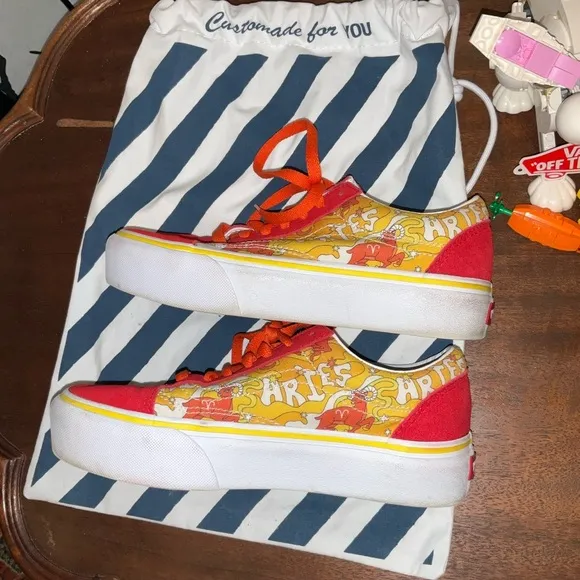 Womens Size 7.5 Vans Platform Customs Aries Year of the Tiger Shoes