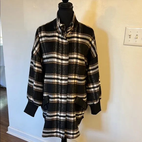 Women’s Steve Madden Wool &amp; Cotton Black Coat
