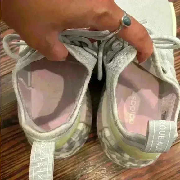 Women’s Sz 7 adidas NMD_R1 Color Splash - Grey Lime W running training sneaker