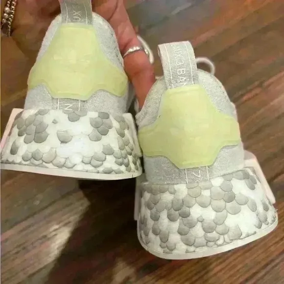 Women’s Sz 7 adidas NMD_R1 Color Splash - Grey Lime W running training sneaker