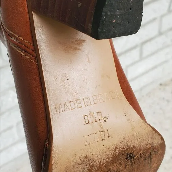 Women's Vintage 70s tan cowboy boots women's 8.5