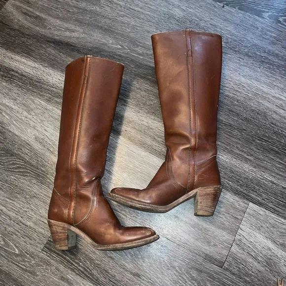 Women's Vintage FRYE Boots, 3 1/2&quot; Heels, Made in USA, Size‎ 5.5