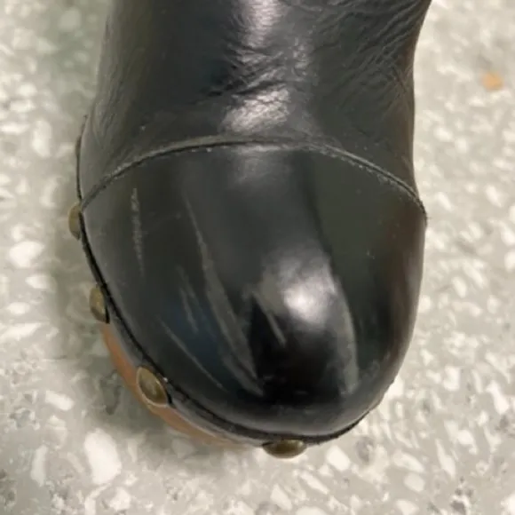 Woodies by Jeffrey Campbell Charli C Black Leather Platform Clog Size 9M