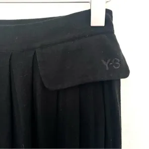 Y-3 Yohji Yamamoto Adidas Maxi Skirt Logo Flap Pocket Cotton Black Size XS