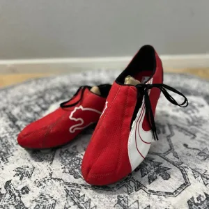 Y2k Red &amp; White Puma Soccer Shoes - Size 10