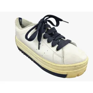 Y2K Skechers Chunky Platform Sneakers Shoes Womens 8 Leather White 90s Vintage
