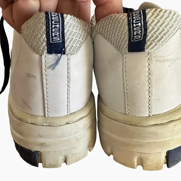 Y2K Skechers Chunky Platform Sneakers Shoes Womens 8 Leather White 90s Vintage