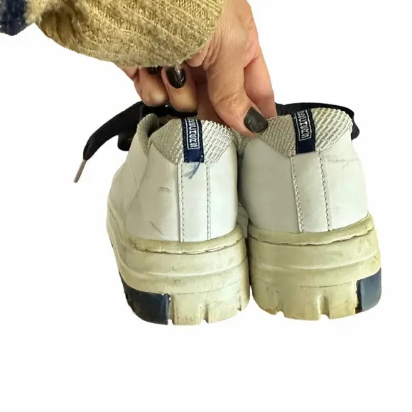 Y2K Skechers Chunky Platform Sneakers Shoes Womens 8 Leather White 90s Vintage