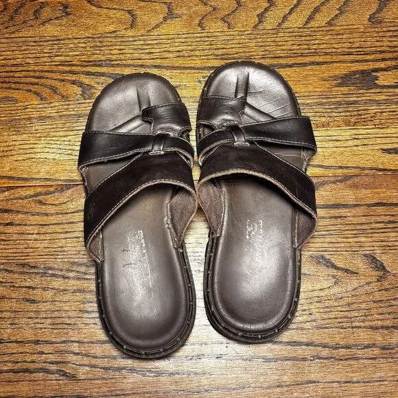 Y2K Vintage Skechers Jammers Brown Leather Platform Sandals Women’s 6