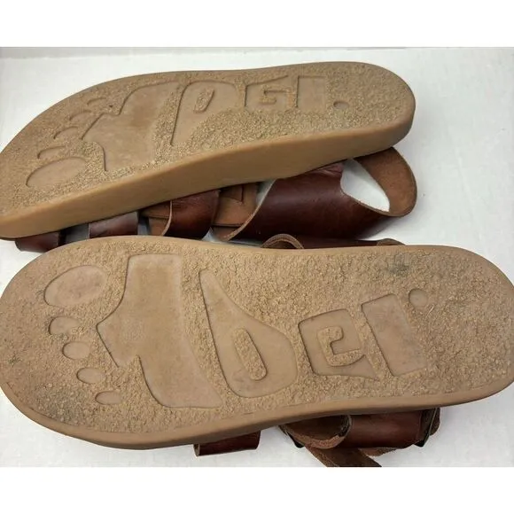 Yogi Womens 9‎ Elba Sandals Leather Mahogany Brown Negative Sole EU40 Boho