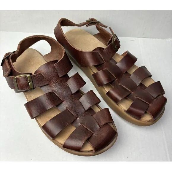 Yogi Womens 9‎ Elba Sandals Leather Mahogany Brown Negative Sole EU40 Boho