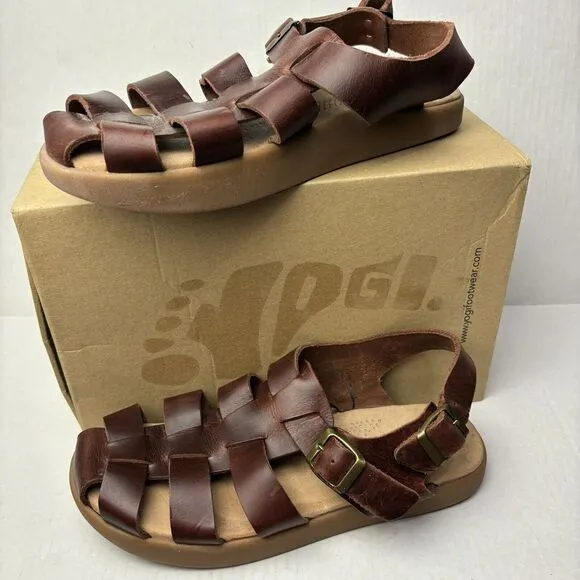 Yogi Womens 9‎ Elba Sandals Leather Mahogany Brown Negative Sole EU40 Boho