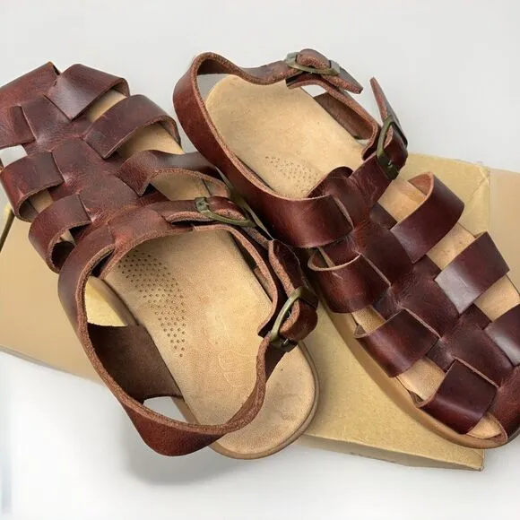 Yogi Womens 9‎ Elba Sandals Leather Mahogany Brown Negative Sole EU40 Boho