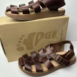 Yogi Womens 9‎ Elba Sandals Leather Mahogany Brown Negative Sole EU40 Boho