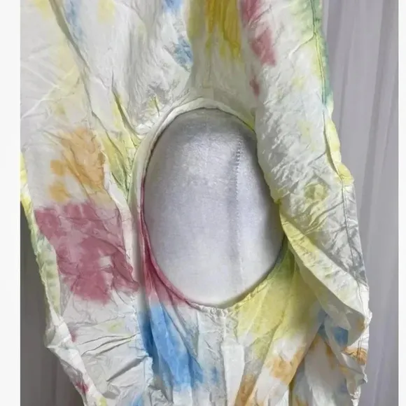 Young Fabulous &amp; Broke Cruz Open Back Ruffled Maxi Dress Papaya Summer of Love S