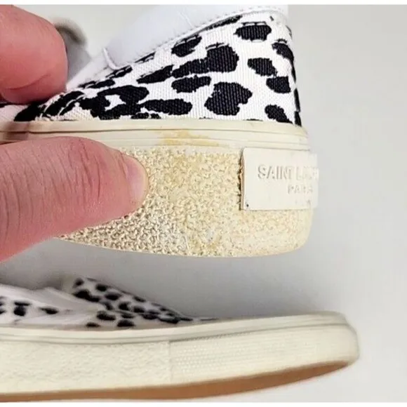 YSL Saint Laurent Babycat slip-on Sneakers Shoes  Womens 37.5 US-7.5