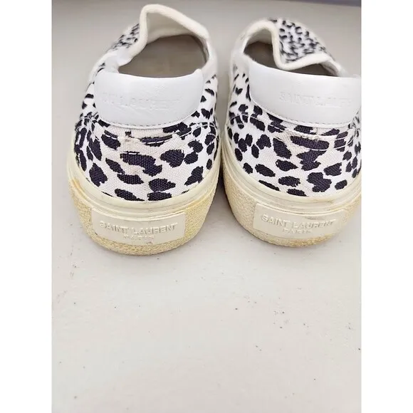 YSL Saint Laurent Babycat slip-on Sneakers Shoes  Womens 37.5 US-7.5
