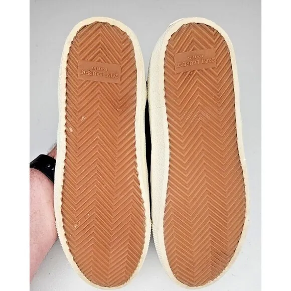 YSL Saint Laurent Babycat slip-on Sneakers Shoes  Womens 37.5 US-7.5