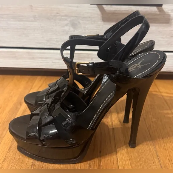 YSL Saint Laurent Tribute Patent Platform Sandals