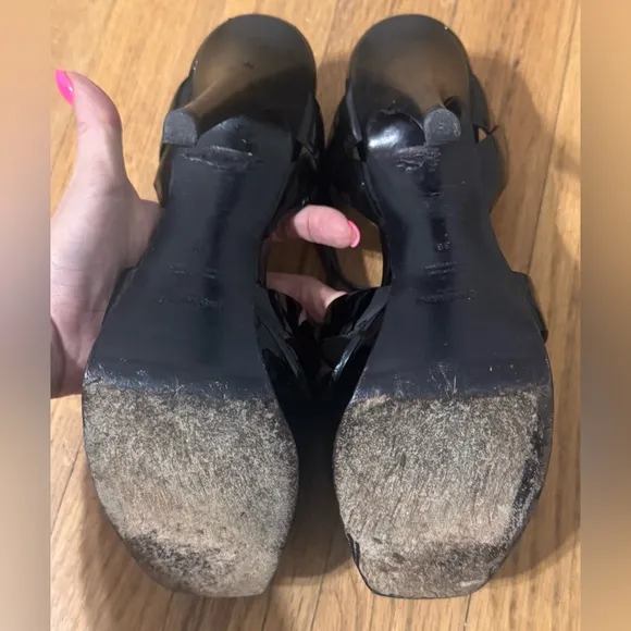 YSL Saint Laurent Tribute Patent Platform Sandals