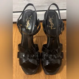 YSL Saint Laurent Tribute Patent Platform Sandals