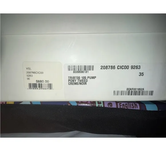 Yves Saint Laurent Tribtoo Women's Black and White Tweed Pumps size 35/5 NEW