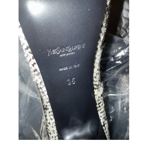 Yves Saint Laurent Tribtoo Women's Black and White Tweed Pumps size 35/5 NEW