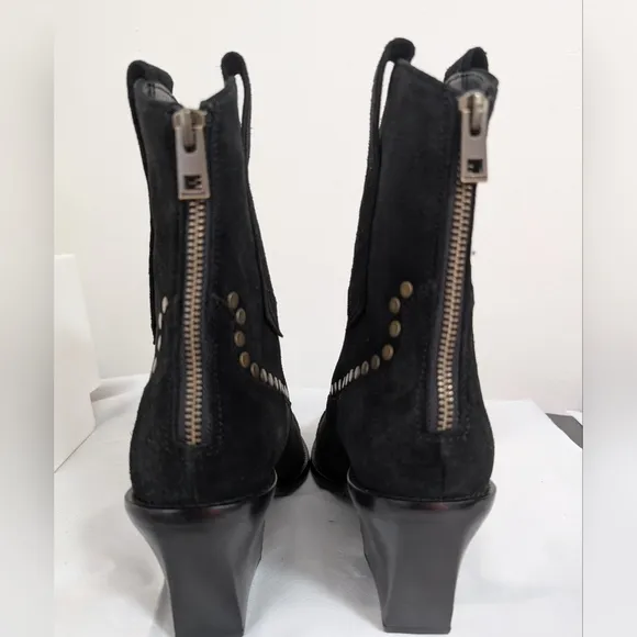 Zadig &amp; Voltaire Cara High Studded Suede Cowboy Western Boots ..Size 40//US 9