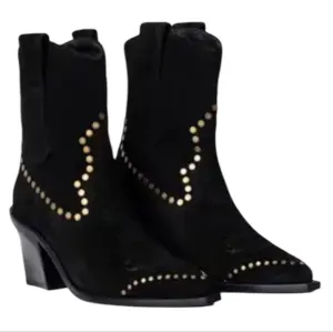 Zadig &amp; Voltaire Cara High Studded Suede Cowboy Western Boots ..Size 40//US 9