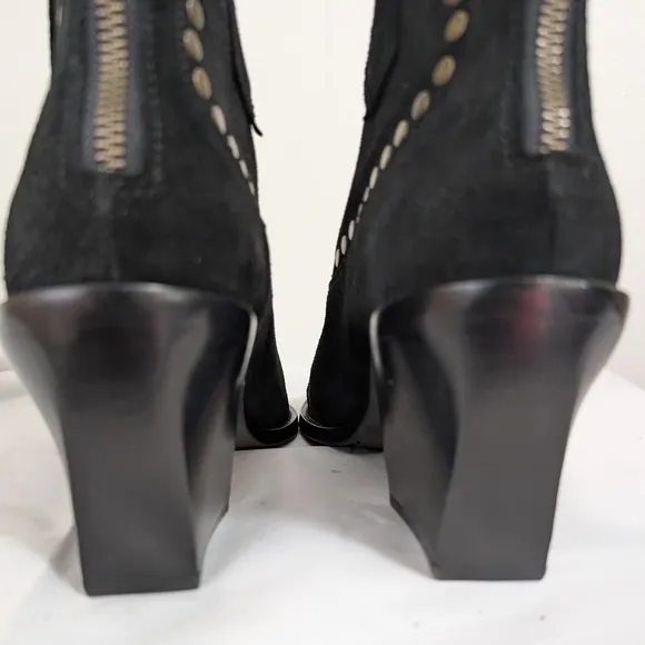 Zadig &amp; Voltaire Cara High Studded Suede Cowboy Western Boots ..Size 40//US 9