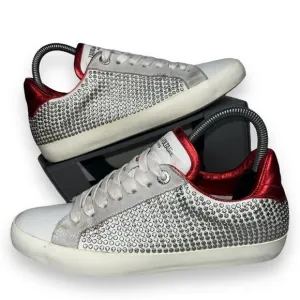 Zadig &amp; Voltaire Stud Casual Leather Sneakers White / Red / Silver Women's 39