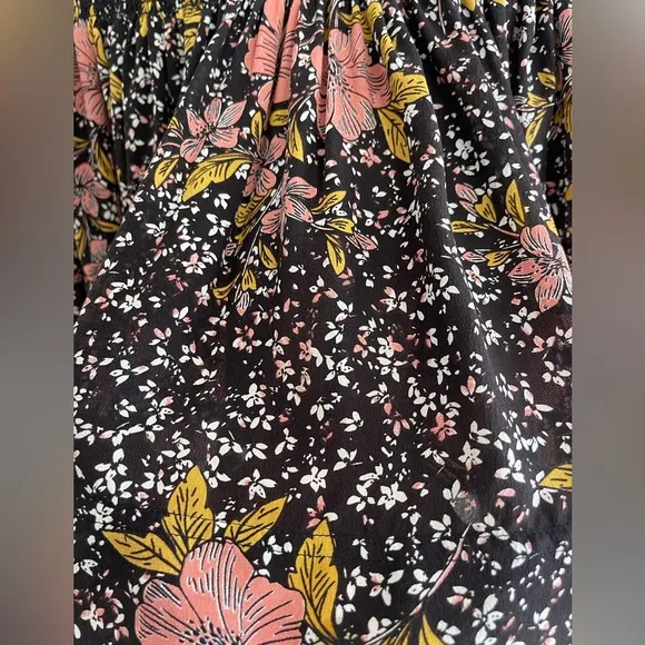 Zadig and Voltaire Jessy smocked Floral mini Skirt In Noir Pink 38