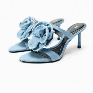 Zara Blue Floral Women's Heels