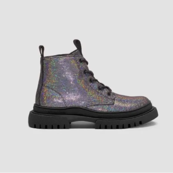 Zara kids holographic ankle boots — NWT