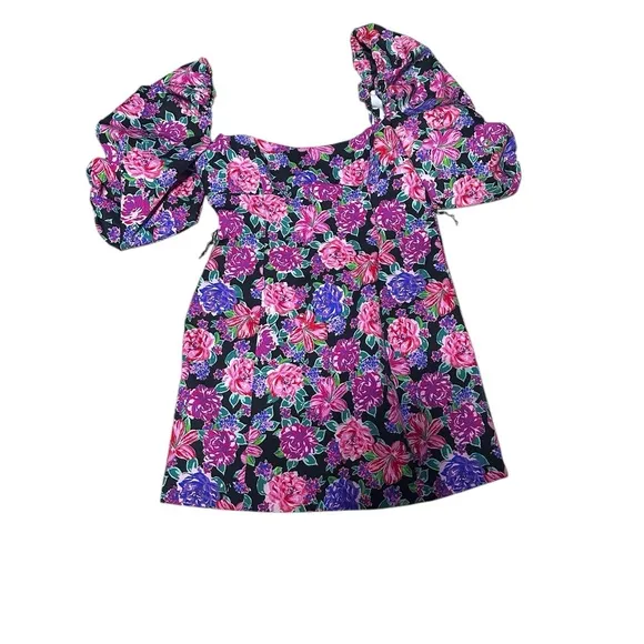 Zara NWT Floral Puff Sleeve Mini Dress Large
