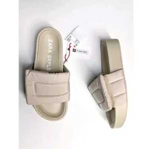 ZARA SRPLS Quilted Platform Slides Sandals Women's Size 6