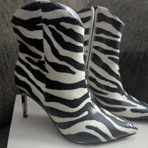 Zebra Print Ankle Boots