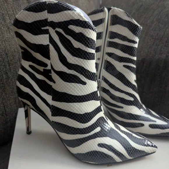 Zebra Print Ankle Boots