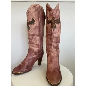 Zodiac Women Vintage Brown Eagle Heeled Boots  - Size 8.5M